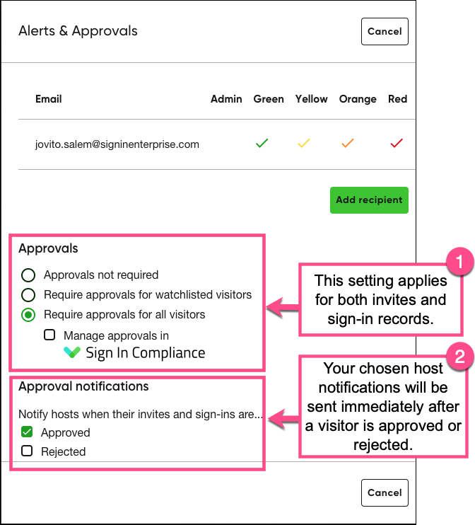 How do I use the Approvals Feature for Invites and Sign-ins? | Visitor ...