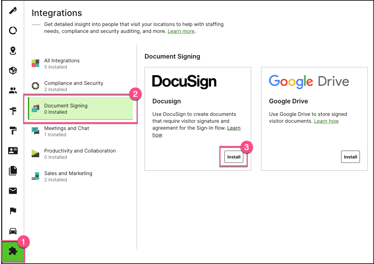 How do I setup my DocuSign account in Sign In Enterprise? | Visitor ...