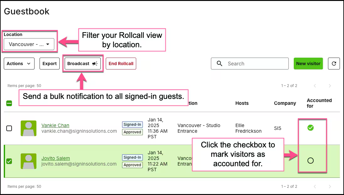 How do I use the Guestbook? | Visitor Management