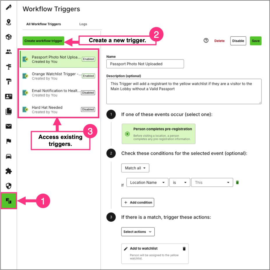 How do I use the Workflow Triggers Feature? | Visitor Management
